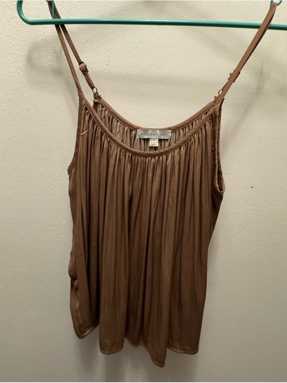 Allison Joy Brown Ruched Spaghetti Strap Camisole